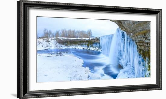 Winter ice covered and snowy waterfall, Estonia, Europe-Mykola Iegorov-Framed Photographic Print