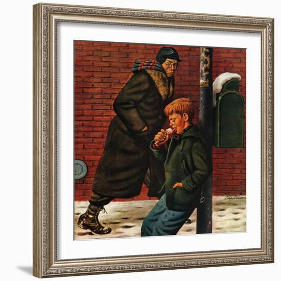 "Winter Ice Cream Cone," February 8, 1947-Stevan Dohanos-Framed Giclee Print