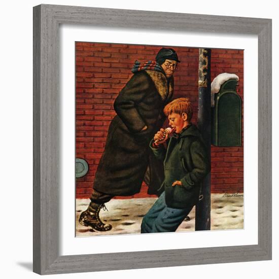 "Winter Ice Cream Cone," February 8, 1947-Stevan Dohanos-Framed Giclee Print