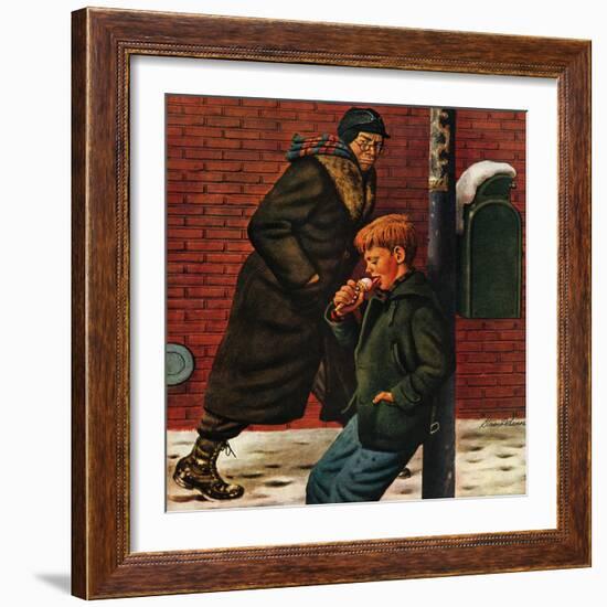 "Winter Ice Cream Cone," February 8, 1947-Stevan Dohanos-Framed Giclee Print