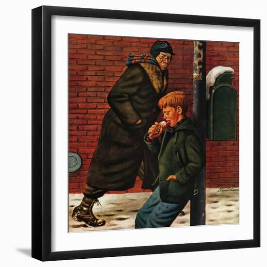 "Winter Ice Cream Cone," February 8, 1947-Stevan Dohanos-Framed Giclee Print