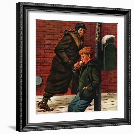 "Winter Ice Cream Cone," February 8, 1947-Stevan Dohanos-Framed Giclee Print