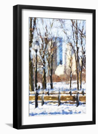 Winter in Central Park VI - In the Style of Oil Painting-Philippe Hugonnard-Framed Giclee Print