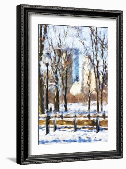 Winter in Central Park VI - In the Style of Oil Painting-Philippe Hugonnard-Framed Giclee Print