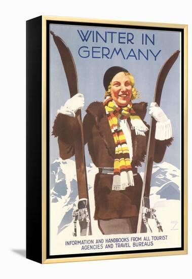 Winter in Germany Travel Poster-null-Framed Stretched Canvas