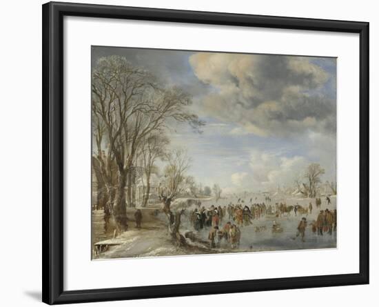 Winter in Holland, Skating Scene, 1645-Aert van der Neer-Framed Giclee Print