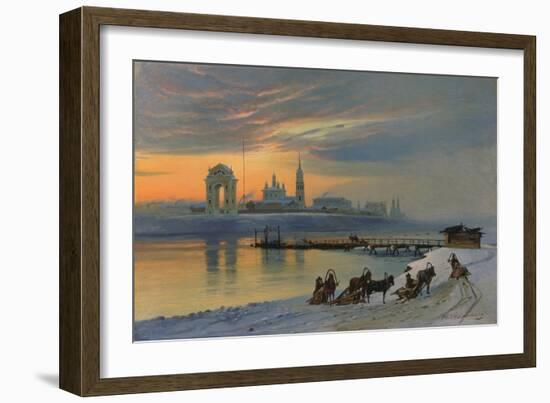 Winter in Irkutsk at the Angara, 1886-Nikolay Fjodorow Dobrovolsky-Framed Giclee Print