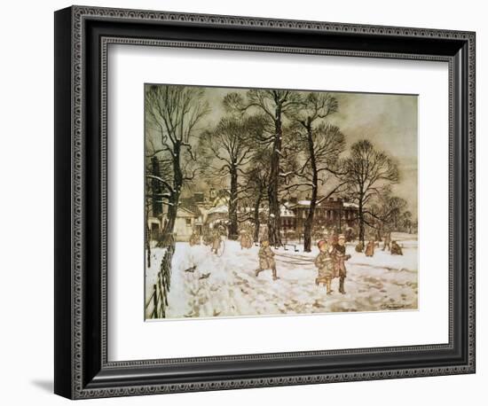 Winter in Kensington Gardens from 'Peter Pan in Kensington Gardens' by J.M. Barrie, 1906-Arthur Rackham-Framed Giclee Print