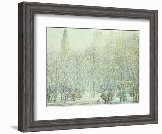 Winter in New York-F. Usher Voll-Framed Giclee Print