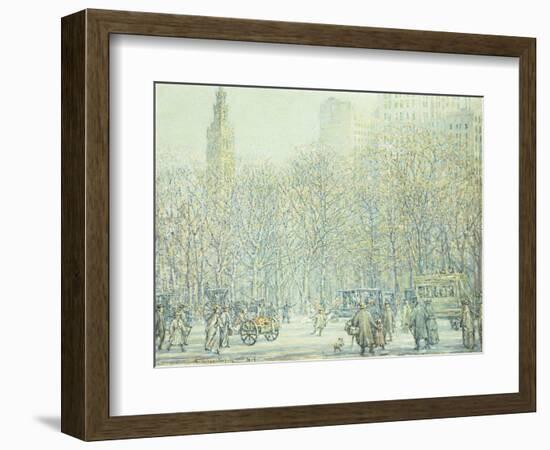 Winter in New York-F. Usher Voll-Framed Giclee Print