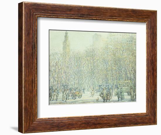 Winter in New York-F. Usher Voll-Framed Giclee Print