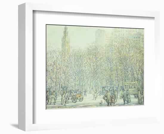 Winter in New York-F. Usher Voll-Framed Giclee Print