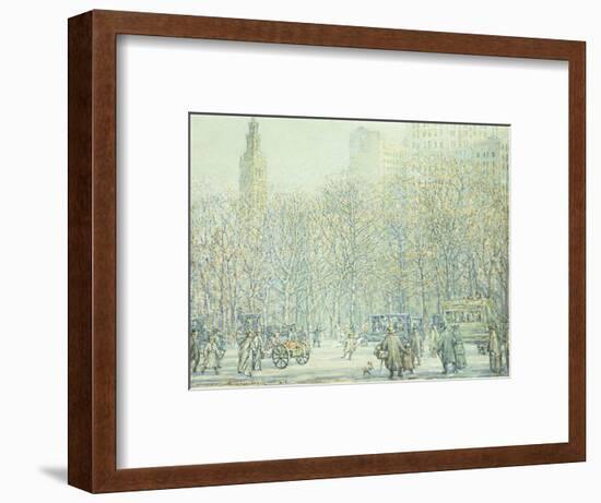 Winter in New York-F. Usher Voll-Framed Giclee Print