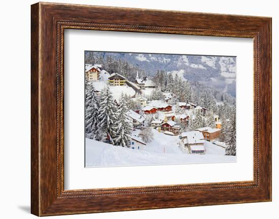 Winter in Swiss Alps (Flumserberg, St. Gallen, Switzerland)-swisshippo-Framed Photographic Print