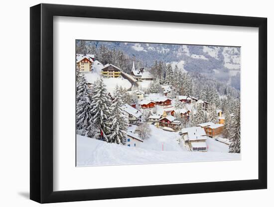Winter in Swiss Alps (Flumserberg, St. Gallen, Switzerland)-swisshippo-Framed Photographic Print