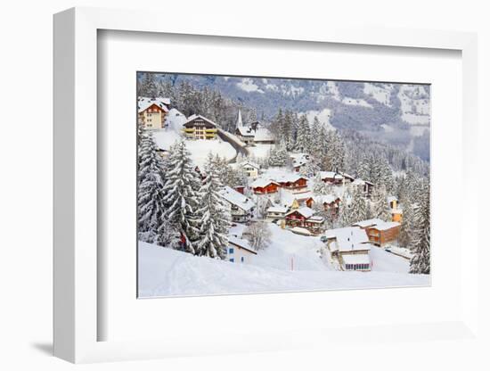 Winter in Swiss Alps (Flumserberg, St. Gallen, Switzerland)-swisshippo-Framed Photographic Print