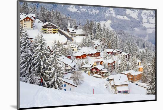 Winter in Swiss Alps (Flumserberg, St. Gallen, Switzerland)-swisshippo-Mounted Photographic Print