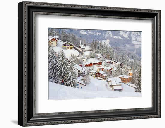 Winter in Swiss Alps (Flumserberg, St. Gallen, Switzerland)-swisshippo-Framed Photographic Print