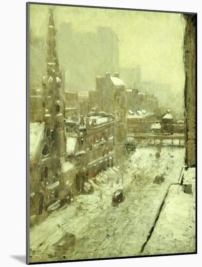 Winter in the City-Paul Cornoyer-Mounted Giclee Print