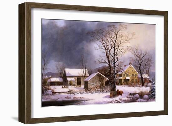 Winter in the Country, 1862-George Henry Durrie-Framed Giclee Print