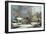 Winter in the Country - a Cold Morning, New England-Currier & Ives-Framed Giclee Print