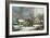 Winter in the Country - a Cold Morning, New England-Currier & Ives-Framed Giclee Print