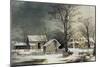 Winter in the Country: Wood for the Inn-Currier & Ives-Mounted Giclee Print
