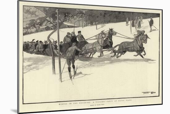 Winter in the Engadine, a Tailing Party at Davos Platz-Frank Craig-Mounted Giclee Print