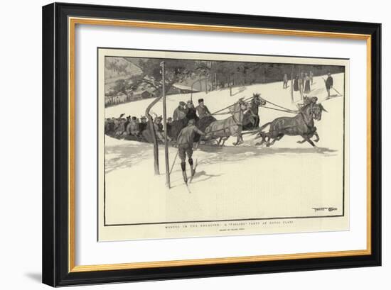 Winter in the Engadine, a Tailing Party at Davos Platz-Frank Craig-Framed Giclee Print