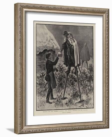 Winter in the French Landes, the Rural Postman on His Rounds-null-Framed Premium Giclee Print