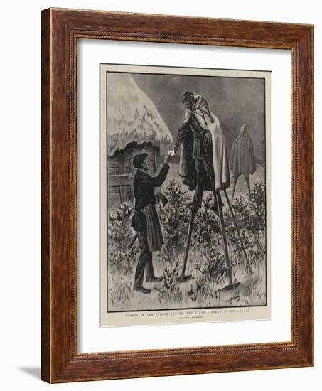 Winter in the French Landes, the Rural Postman on His Rounds-null-Framed Giclee Print