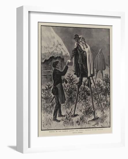 Winter in the French Landes, the Rural Postman on His Rounds-null-Framed Giclee Print