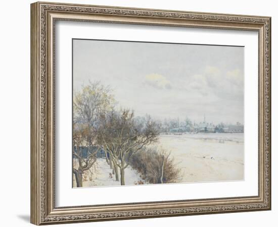 Winter in the Ouse Valley, 1891 (W/C)-William Fraser Garden-Framed Giclee Print