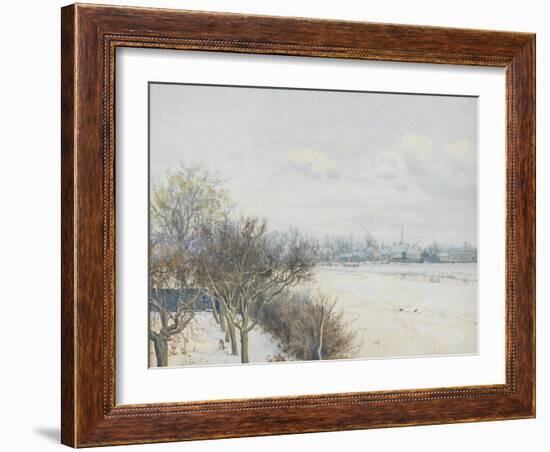 Winter in the Ouse Valley, 1891 (W/C)-William Fraser Garden-Framed Giclee Print