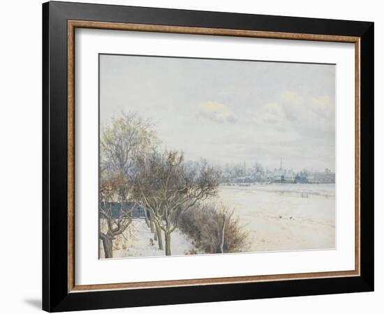 Winter in the Ouse Valley, 1891 (W/C)-William Fraser Garden-Framed Giclee Print