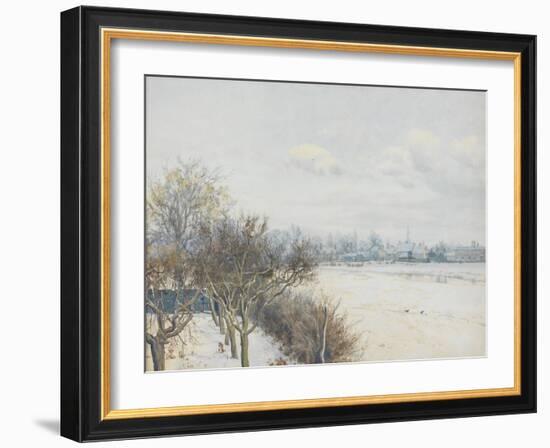 Winter in the Ouse Valley, 1891 (W/C)-William Fraser Garden-Framed Giclee Print