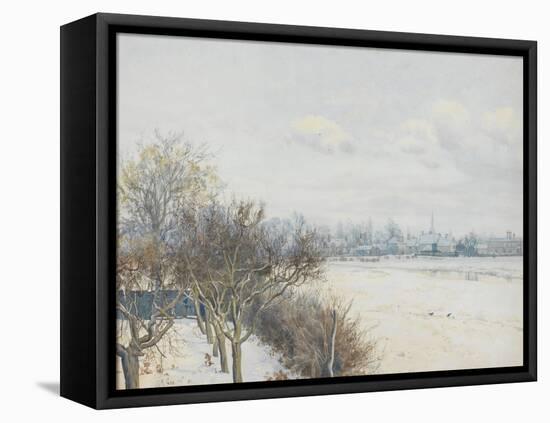 Winter in the Ouse Valley, 1891 (W/C)-William Fraser Garden-Framed Premier Image Canvas