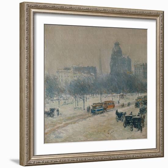 Winter in Union Square, 1889-90-Childe Hassam-Framed Giclee Print