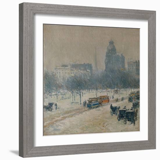 Winter in Union Square, 1889-90-Childe Hassam-Framed Giclee Print