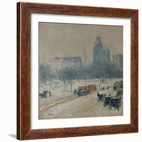 Winter in Union Square, 1889-90-Childe Hassam-Framed Giclee Print