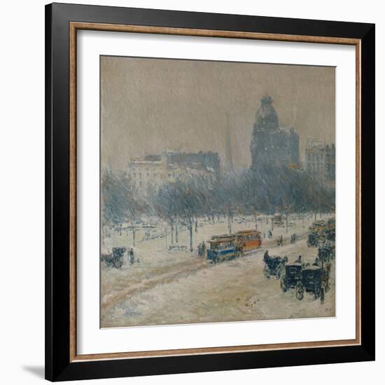 Winter in Union Square, 1889-90-Childe Hassam-Framed Giclee Print