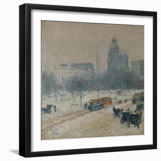 Winter in Union Square, 1889-90-Childe Hassam-Framed Giclee Print