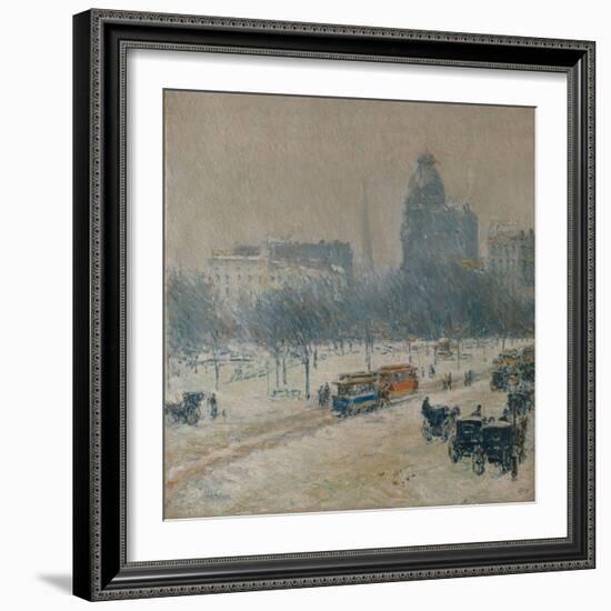 Winter in Union Square, 1889-90-Childe Hassam-Framed Giclee Print