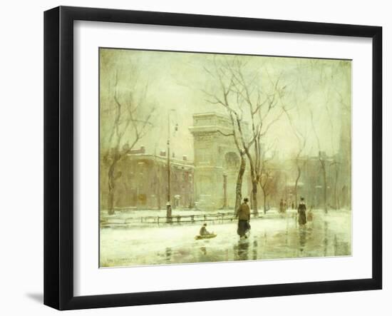 Winter in Washington Square-Paul Cornoyer-Framed Giclee Print
