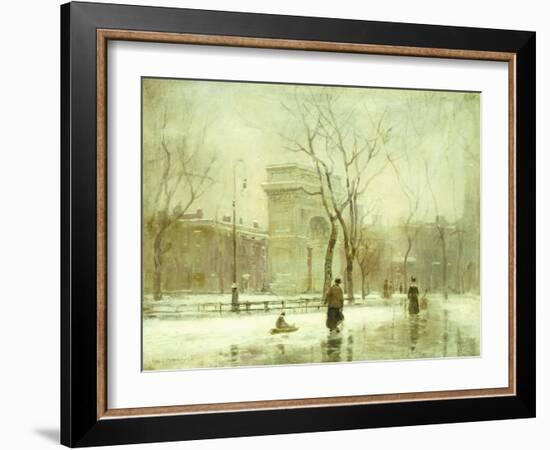 Winter in Washington Square-Paul Cornoyer-Framed Giclee Print