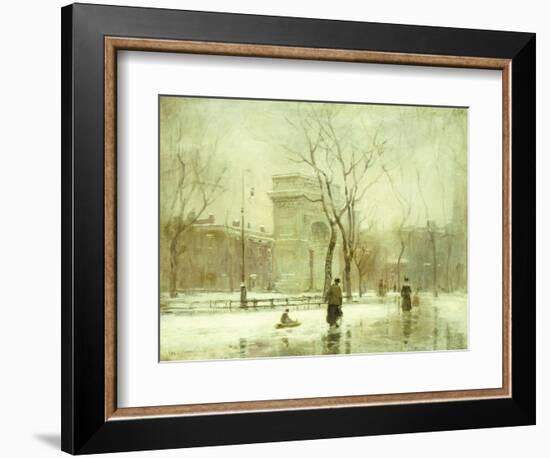 Winter in Washington Square-Paul Cornoyer-Framed Giclee Print