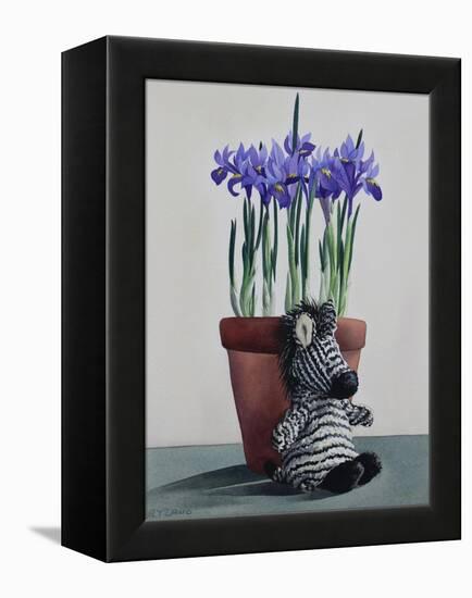Winter Irises and Zebra-Christopher Ryland-Framed Premier Image Canvas