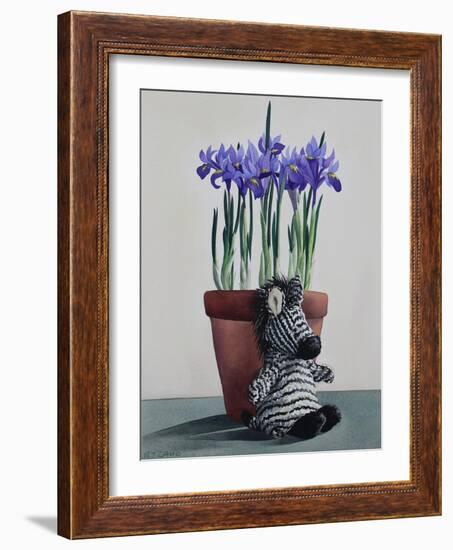 Winter Irises and Zebra-Christopher Ryland-Framed Giclee Print