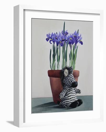 Winter Irises and Zebra-Christopher Ryland-Framed Giclee Print