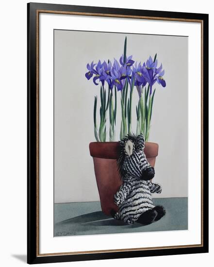 Winter Irises and Zebra-Christopher Ryland-Framed Giclee Print
